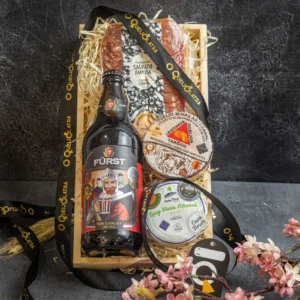 CESTA DE PRESENTE - 2 QUEIJOS MEIA CURA + SALAME E CERVEJA ARTESANAL